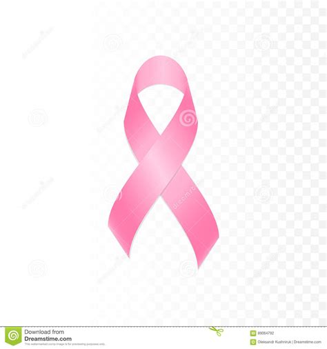 Ribbon Pink Symbol Of Breast Cancer Isolated Transparent Background