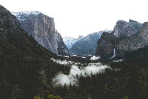 Wallpaper Nature Landscape Mountains Rocks Clouds Yosemite