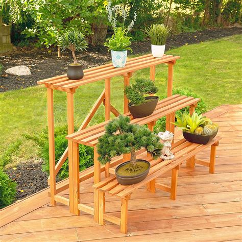 Leisure Season Large 3 Tier Step Plant Stand The Home Depot Canada
