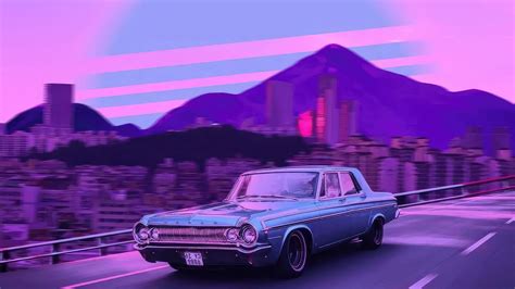 2048x1152 Classic Car On Synthwave Road 2048x1152 Resolution Hd 4k
