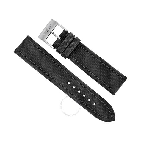 Breitling Black Canvas Watch Band Strap 22mm 20mm 103w M20basa1