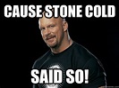 Cause Stone Cold Said So! - Stone Cold - quickmeme