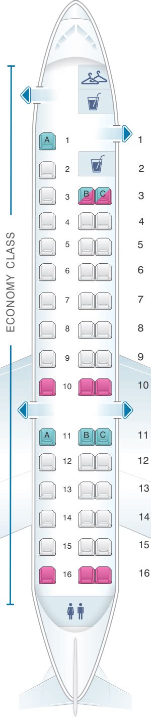 Seat Map American Airlines Embraer Erj 140
