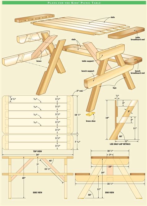 Backyard Bench Picnic Table Woodworking Plans Kids Picnic Table