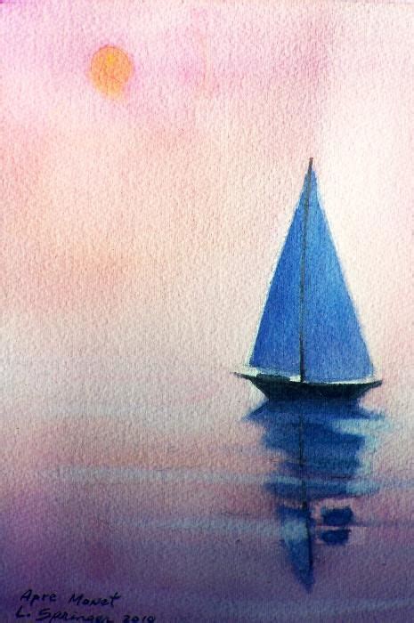 Pin By Himawari On Sail Boat Paintings Watercolor Landscape Paintings