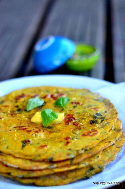 Besan Masala Roti Indian Bread Made Of Chick Pea Flour And Herbs And