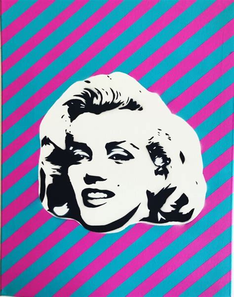 Modern Monroe Marylin Monroe Purple And Pink Striped Canvas Retro Style