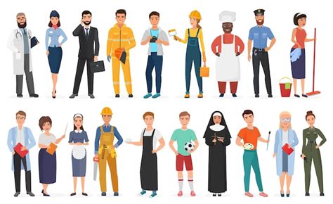 Premium Vector Collection Of Men And Women People Workers Of Various
