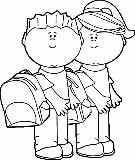 Child At School Coloring Page Coloring Home