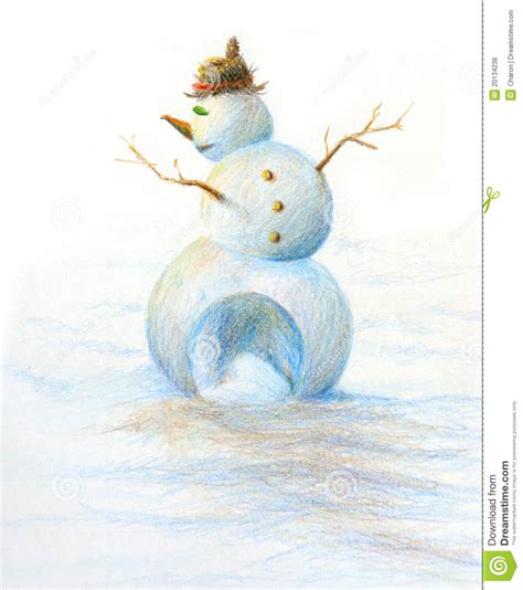 Snowman Hand Painted Christmas Art Royalty Free Stock