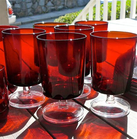 1970 S 24 Piece Set Ruby Red Glassware By Vintageriverview On Etsy