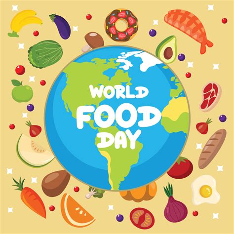 World Food Day Logo Background Vector Design Illustration Of Assorted