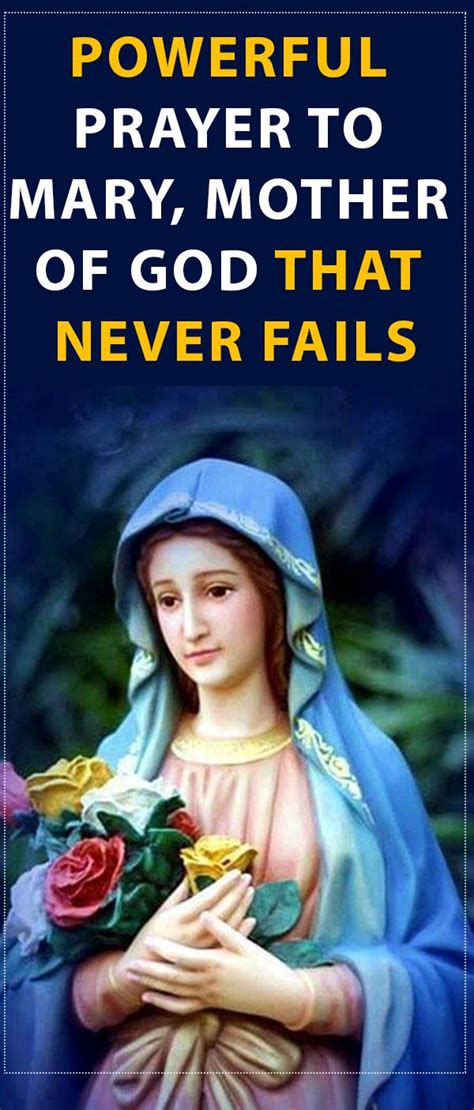 Powerful Prayer To Mary Mother Of God That Never Fails Lent Prayers