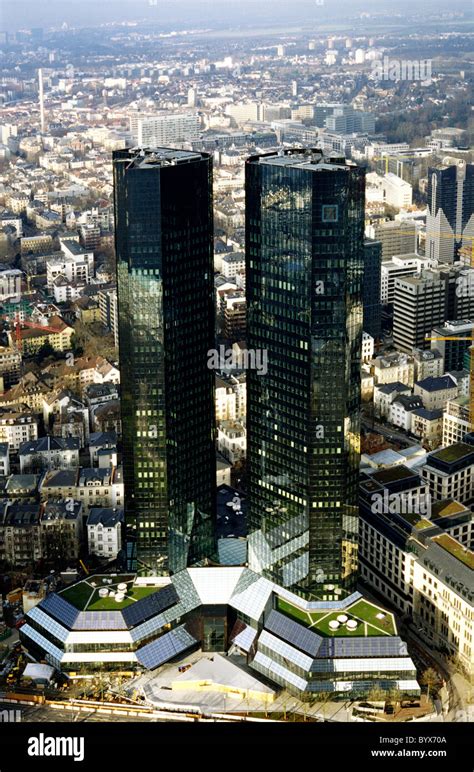 Aerial View Of Deutsche Bank Twin Towers Greentowers In The German