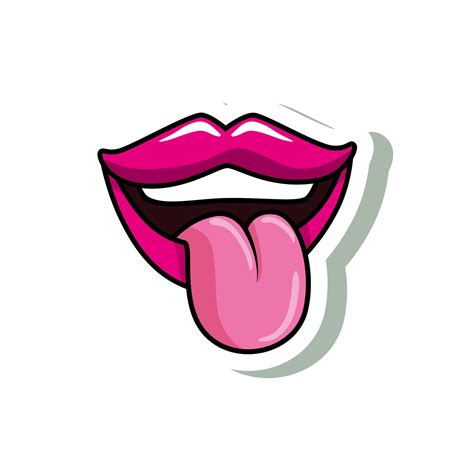 Sexy Mouth With Tongue Out Pop Art Style Icon 4310449 Vector Art At