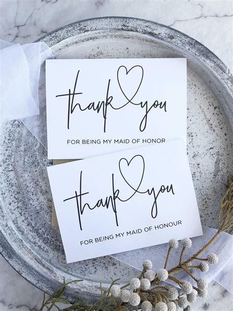 Matron Of Honour Card Thank You For Being My Matron Of Honor Etsy