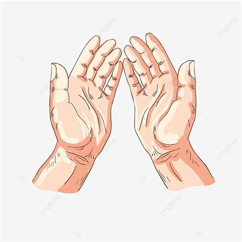 Cartoon Hand Drawn Yellow Praying Hands Illustration Prayer Clipart
