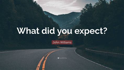 John Williams Quote What Did You Expect