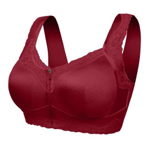 Soutien Gorge Femmes Sans Fil Anti Affaissement Avant Zip Respirant