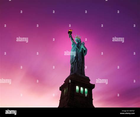 Statue Of Liberty At Duskliberty Island New York Usa Stock Photo Alamy