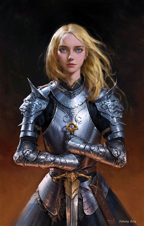 Wallpaper Id Blue Eyes Armor Women Knight Fantasy Art