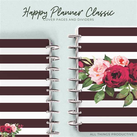 Classic Happy Planner Printable Cover Dashboard And Divider Etsy