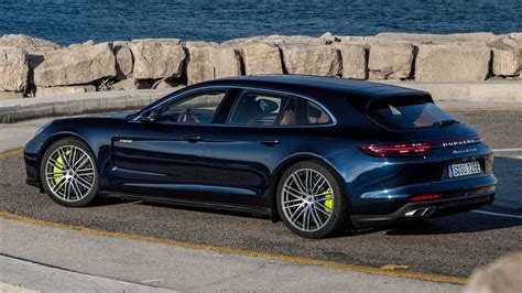 The sport turismo flavor of the panamera adds a few key inches to the rear roofline, creating a more upright silhouette than the base car. 2017 Porsche Panamera Turbo S E-Hybrid Sport Turismo HD ...