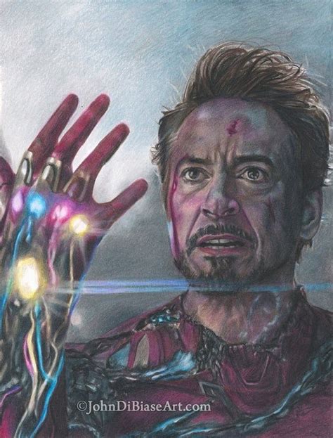 Iron Man Robert Downey Jr From Avengers Endgame Colored Etsy Iron
