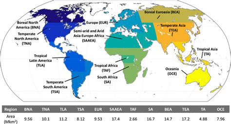 Global Land Regions Used In This Study Download Scientific Diagram