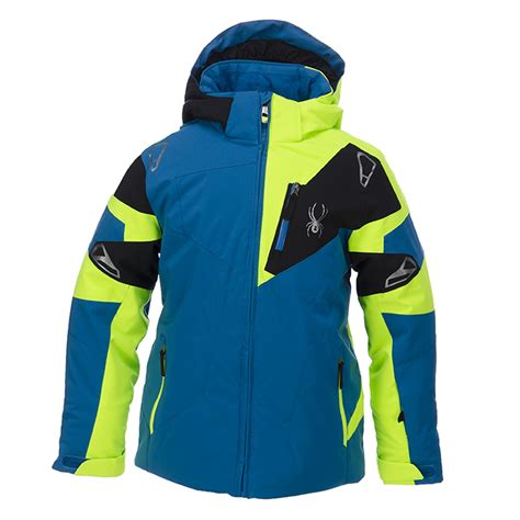 Spyder Leader Ski Jacket Kids Concept Blue Bryte Green