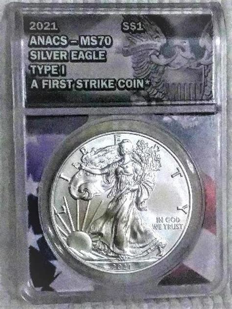 First Strike 2021 Ms 70 Silver Eagle Type 1 Anacssuper Etsy