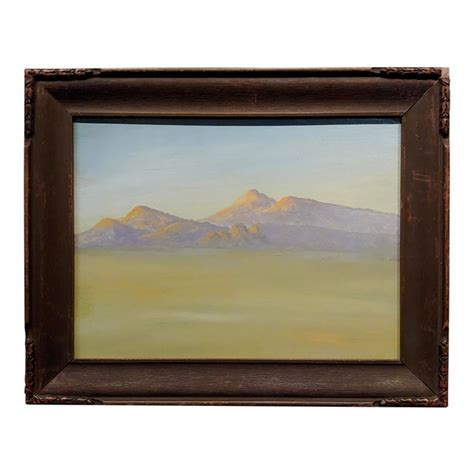 1960s Americana Oil Painting Of California Desert Landscape By Robert