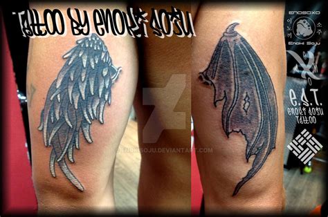 Good And Evil Wings Tattoo By Enoki Soju By Enokisoju On Deviantart