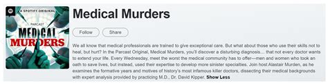 Medical Murders A Two Part Podcast Presented By Alastair Murden And Dr