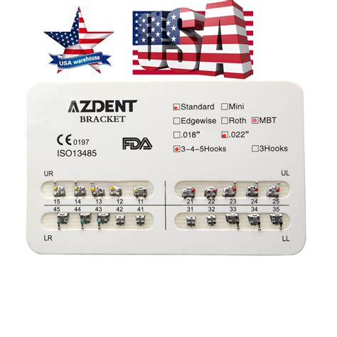 Azdent Orthodontic Dental Brackets Braces Mini Standard Roth Mbt