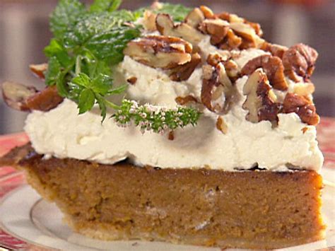 In the large bowl of an electric mixer, whisk the pumpkin puree, eggs, brown sugar, melted butter, 1 1/2 cups of the heavy cream, sour cream, cinnamon, ginger, cloves, nutmeg, salt. Decadent Apple Butter Pumpkin Pie by Paula Deen | Dessert ...