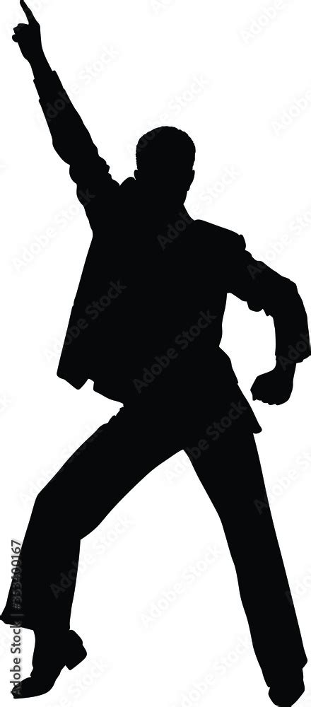 Vector Silhouette Of A Man Disco Dancing Stock Vector Adobe Stock