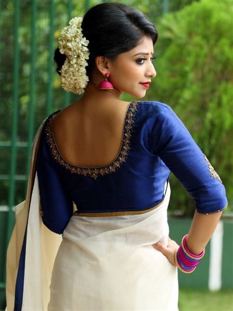 Saree length, 6.3 m (with blouse piece). NAYANA | Kerala saree blouse designs, Saree blouse designs ...