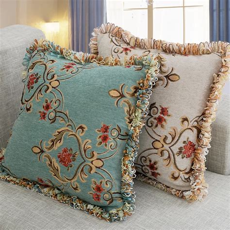 40x4045x4550x50cm Retro Pastoral Cushion Cover Chenille Floral Pillow