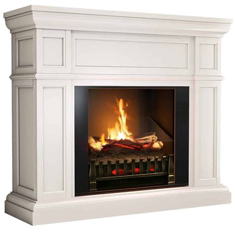 Artemis Modern White Electric Fireplace Mantel And Insert With Sound And