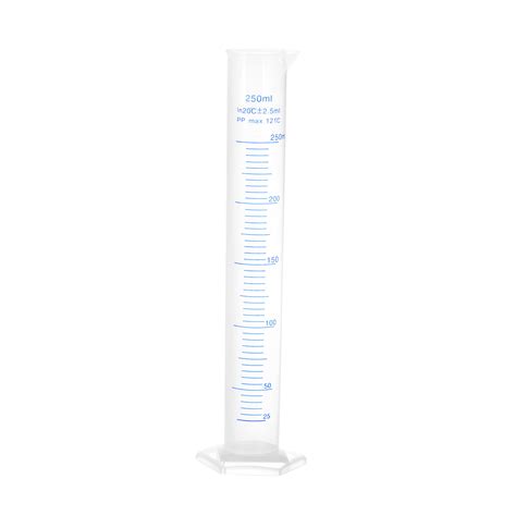 Plastic Graduated Cylinder 250ml Measuring Cylinder 2 Sided Metric