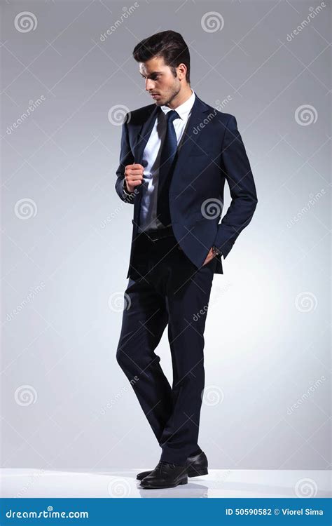 Elegant Business Man Holding One Hand In His Pocket Stock Photo Image
