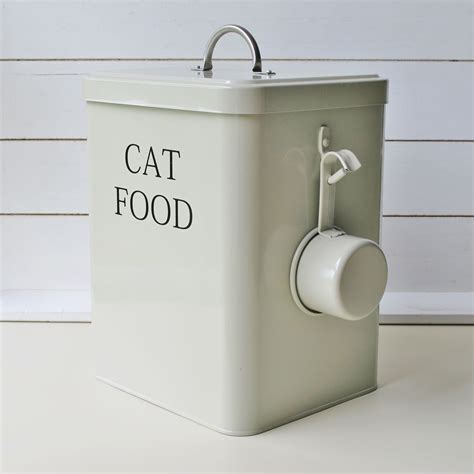 Cat Food Storage Tin Container Clay In Colour Which Is A Beautiful