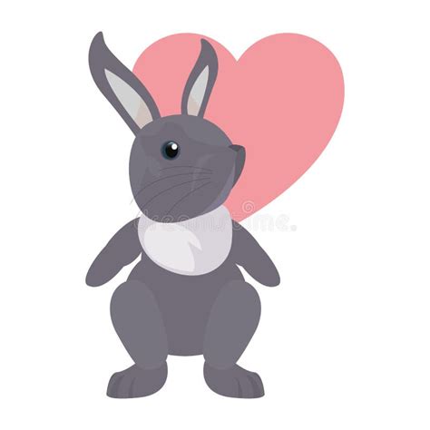 Cute Rabbit Heart Love Stock Vector Illustration Of Invitation 141256129