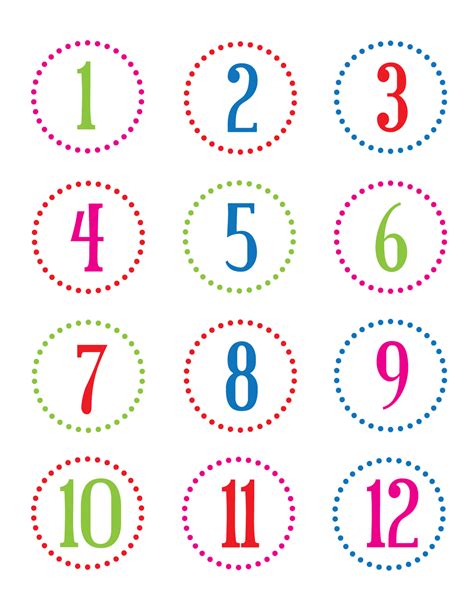 Numberstickers 01png 1236×1600 Pixels Calendrier De Lavent