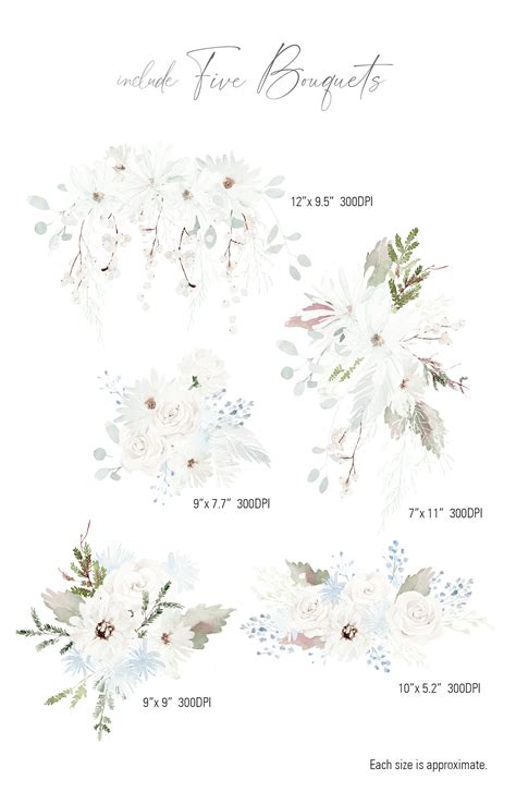 Snow Flower Clipart Watercolor Winter Flower Winter Snow Etsy Canada