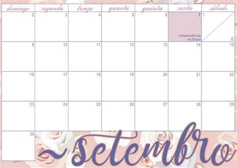 Planner Mensal Setembro 2018