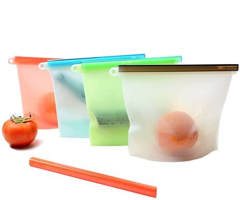 Reusable Silicone Food Steamer Bags Airtight Seal Zip Lock Bags For