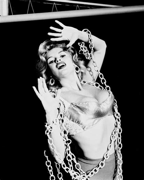 Jayne Mansfield Sexy Bandw 24x36 Poster In Bra And Chains Wow