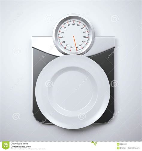 White Empty Plate On A Weight Scales Stock Image